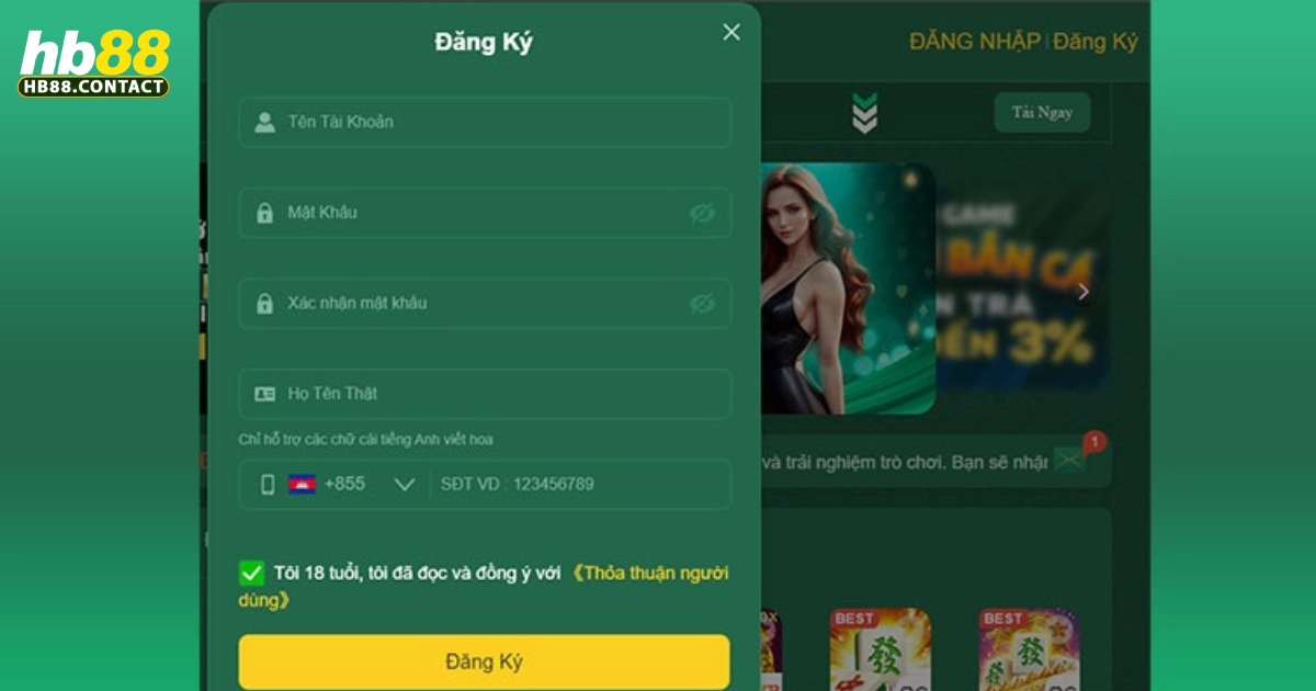 HB88 - Cá Cược Thể Thao, Casino Online Đỉnh Cao 2026 29 Hướng dẫn tạo tài khoản HB88